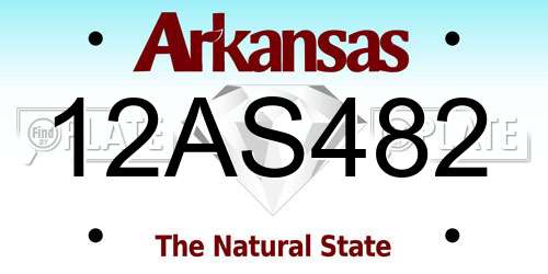12AS482 Arkansas License Plate