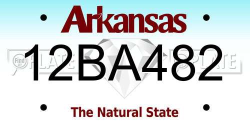 12BA482 Arkansas License Plate
