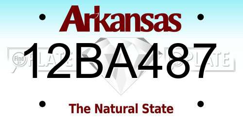 12BA487 Arkansas License Plate