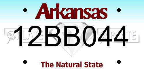 12BB044 Arkansas License Plate