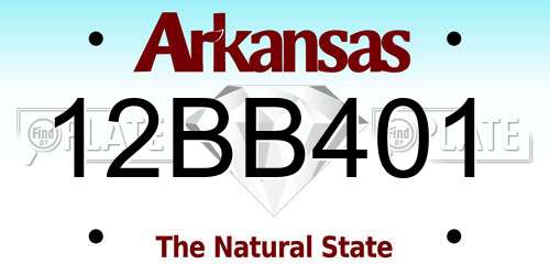 12BB401 Arkansas License Plate