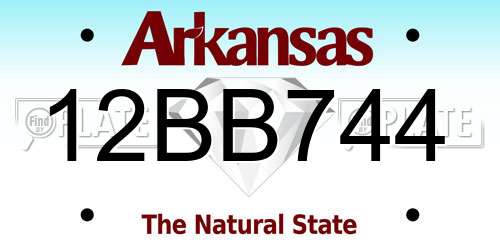 12BB744 Arkansas License Plate