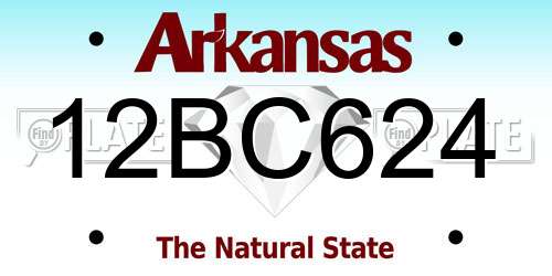 12BC624 Arkansas License Plate