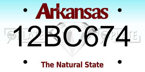 12BC674 Arkansas License Plate
