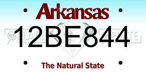 12BE844 Arkansas License Plate