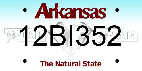 12BI352 Arkansas License Plate