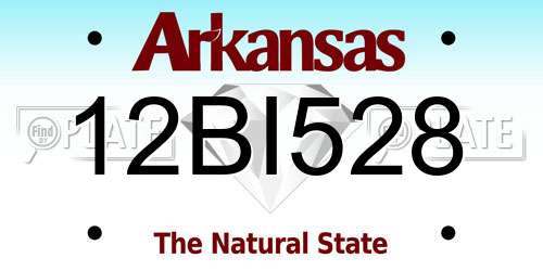 12BI528 Arkansas License Plate