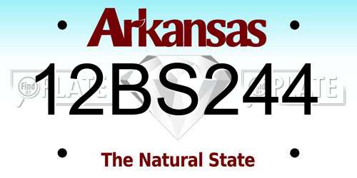 12BS244 Arkansas License Plate