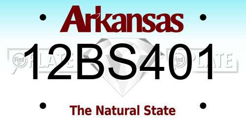 12BS401 Arkansas License Plate