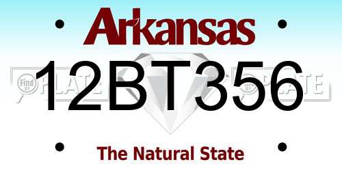 12BT356 Arkansas License Plate