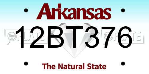 12BT376 Arkansas License Plate