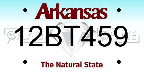 12BT459 Arkansas License Plate