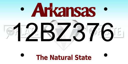12BZ376 Arkansas License Plate