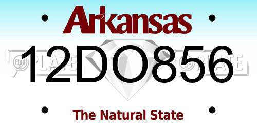 12DO856 Arkansas License Plate