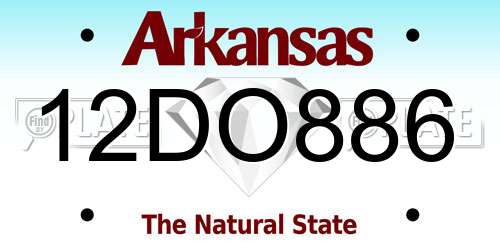 12DO886 Arkansas License Plate