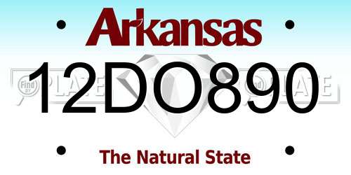 12DO890 Arkansas License Plate
