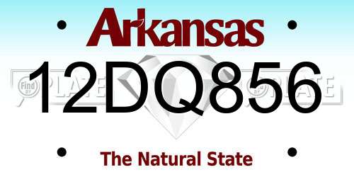 12DQ856 Arkansas License Plate