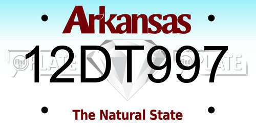 12DT997 Arkansas License Plate