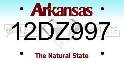 12DZ997 Arkansas License Plate