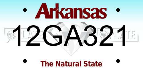12GA321 Arkansas License Plate