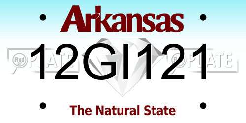 12GI121 Arkansas License Plate