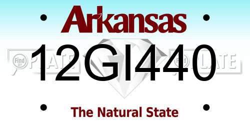 12GI440 Arkansas License Plate