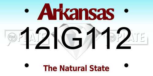 12IG112 Arkansas License Plate