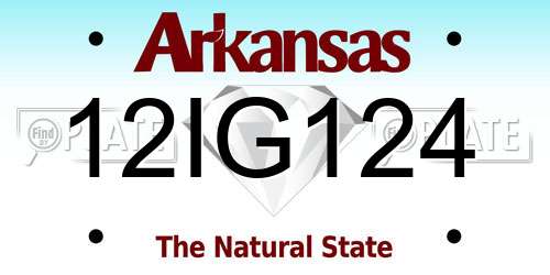 12IG124 Arkansas License Plate