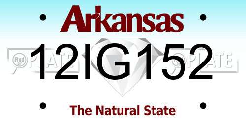 12IG152 Arkansas License Plate