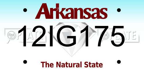 12IG175 Arkansas License Plate