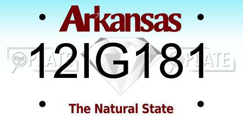 12IG181 Arkansas License Plate