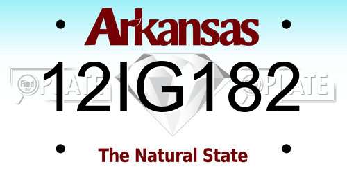 12IG182 Arkansas License Plate