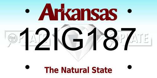 12IG187 Arkansas License Plate