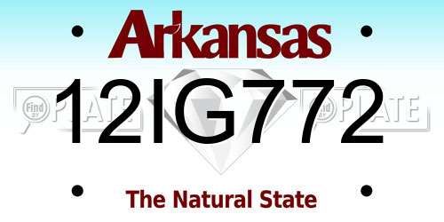 12IG772 Arkansas License Plate
