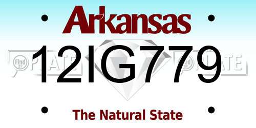 12IG779 Arkansas License Plate