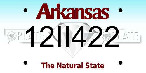 12II422 Arkansas License Plate