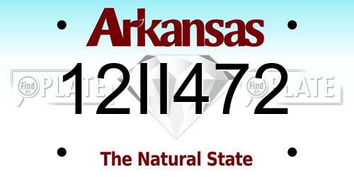 12II472 Arkansas License Plate