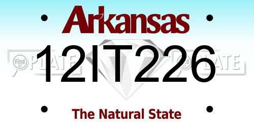 12IT226 Arkansas License Plate