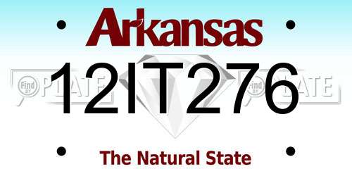 12IT276 Arkansas License Plate