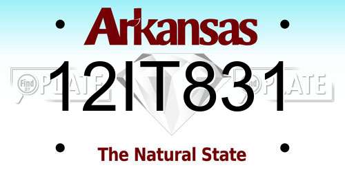 12IT831 Arkansas License Plate