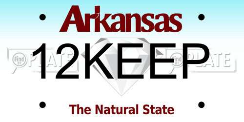 12KEEP Arkansas License Plate