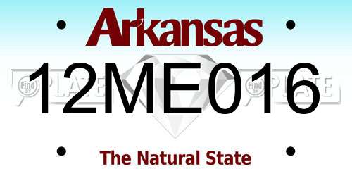 12ME016 Arkansas License Plate