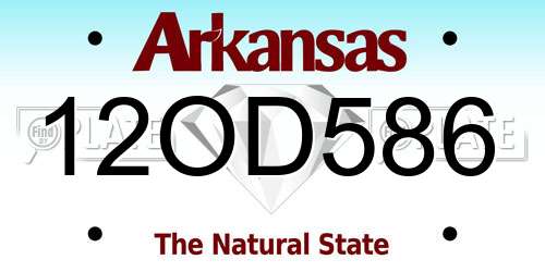 12OD586 Arkansas License Plate