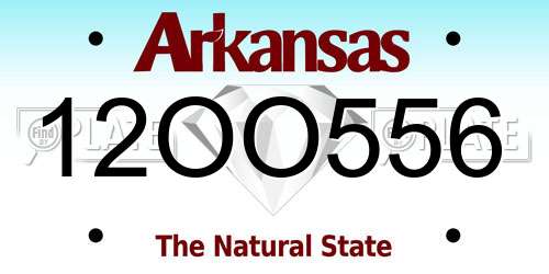 12OO556 Arkansas License Plate