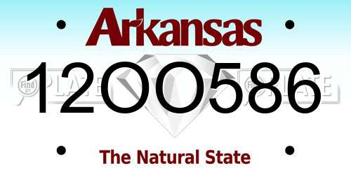 12OO586 Arkansas License Plate