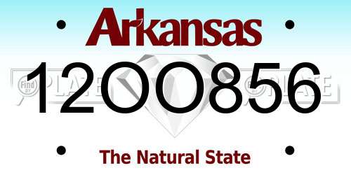 12OO856 Arkansas License Plate