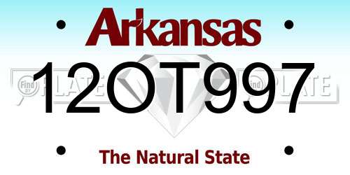 12OT997 Arkansas License Plate