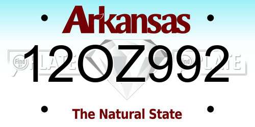 12OZ992 Arkansas License Plate