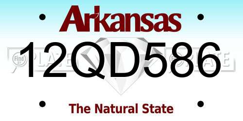 12QD586 Arkansas License Plate