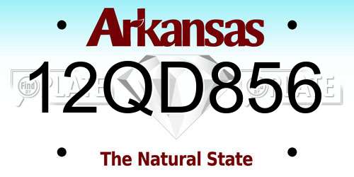 12QD856 Arkansas License Plate